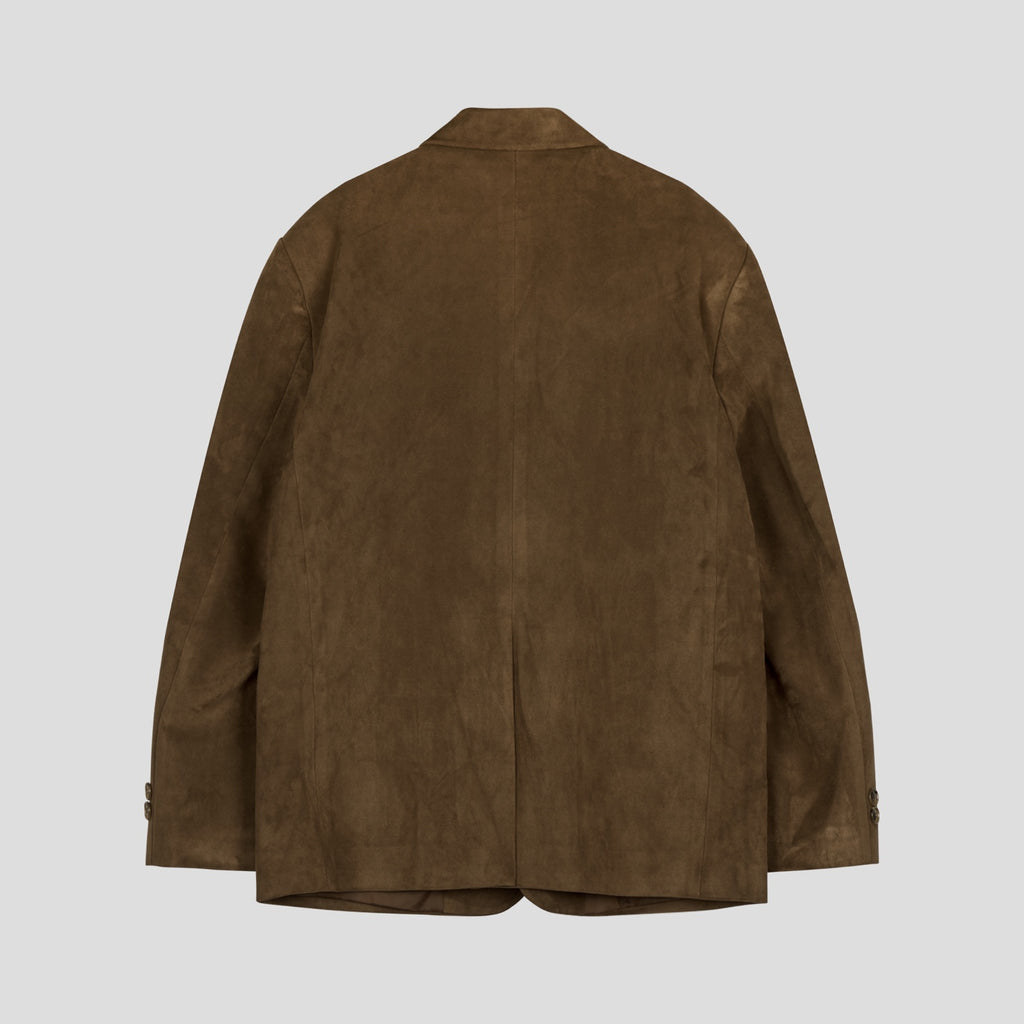 Blazer oversized in pelle scamosciata