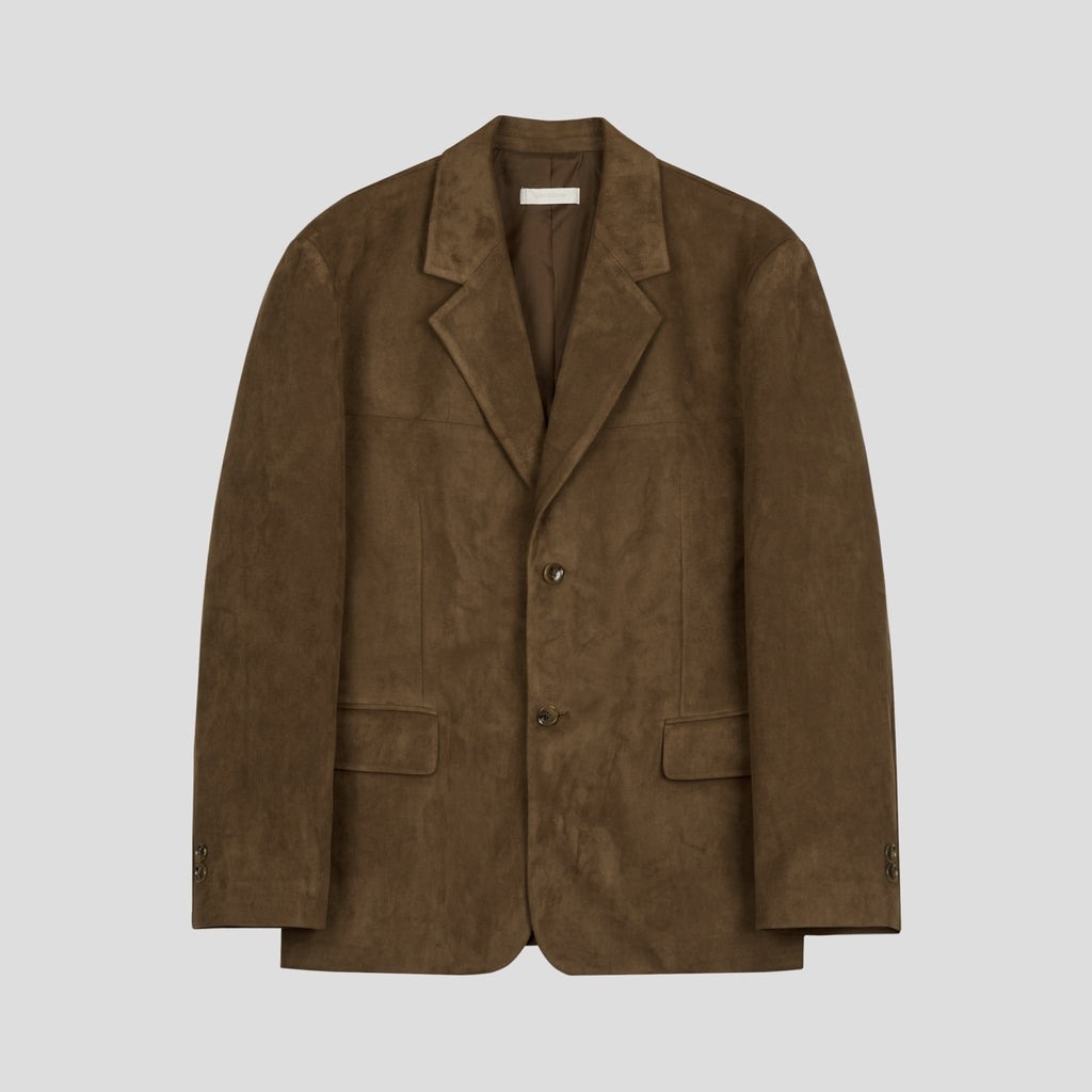 Blazer oversized in pelle scamosciata