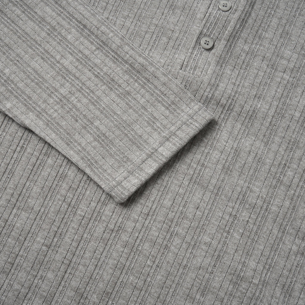 T-shirt à manches longues Henley côtelé