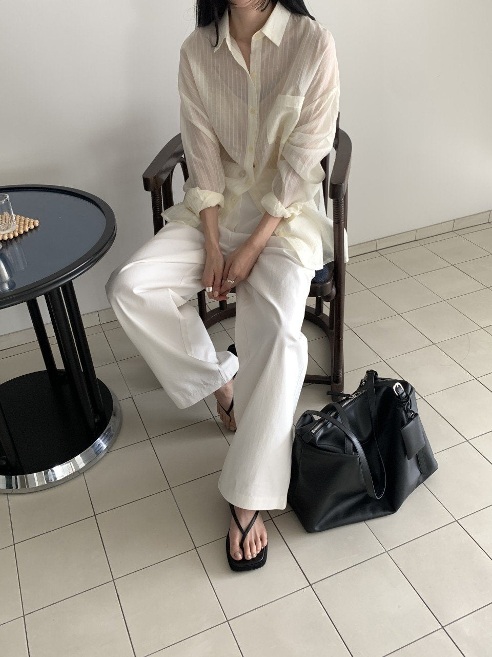 Camicia rilassata Tencel a righe