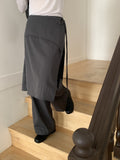 Lowell Skirt-Overlay Wide Leg Trousers — Layered Look