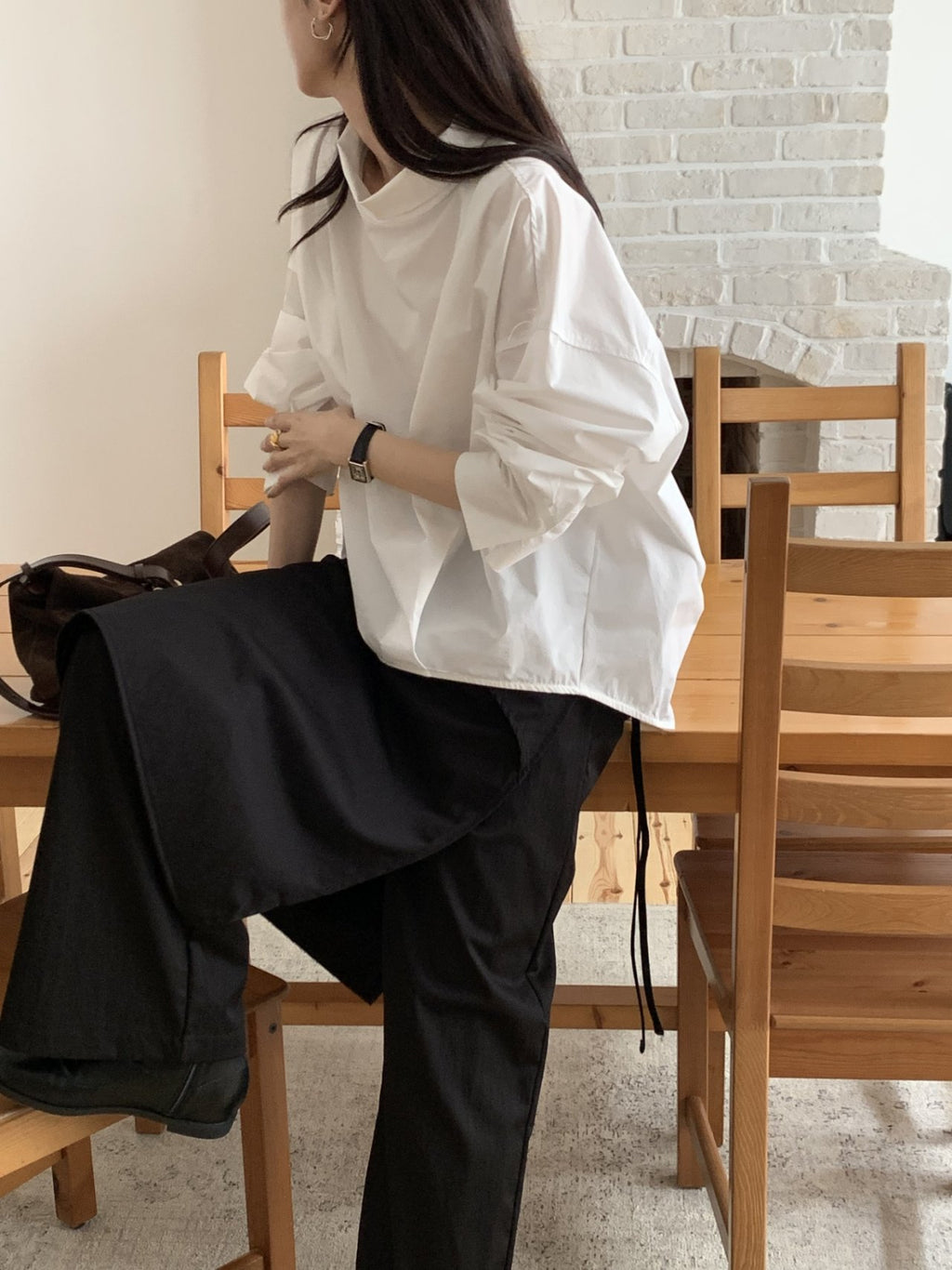 Lowell Skirt-Overlay Wide Leg Trousers — Layered Look