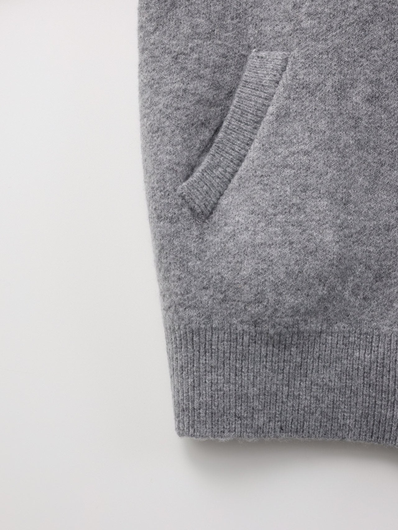 Giacca in maglia con cappuccio e cerniera in misto lana — 4 colori