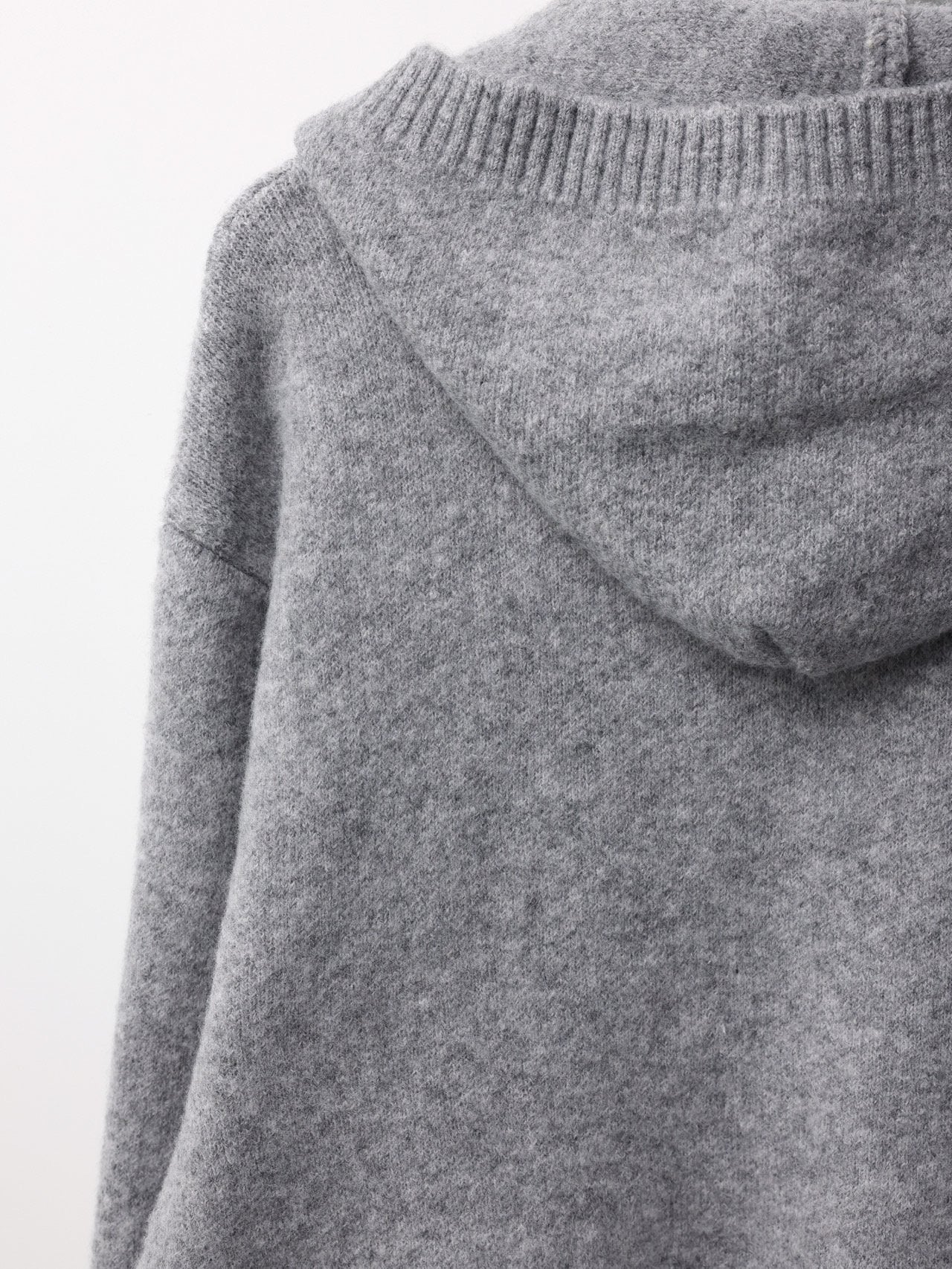 Giacca in maglia con cappuccio e cerniera in misto lana — 4 colori