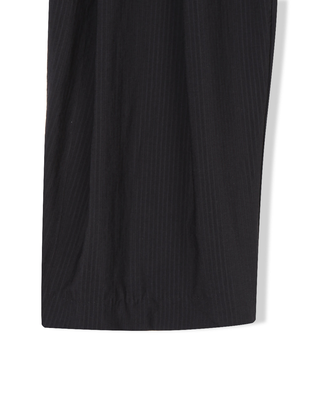 Act pinstripe double pleat wide leg pants in Black, front view flat lay full length