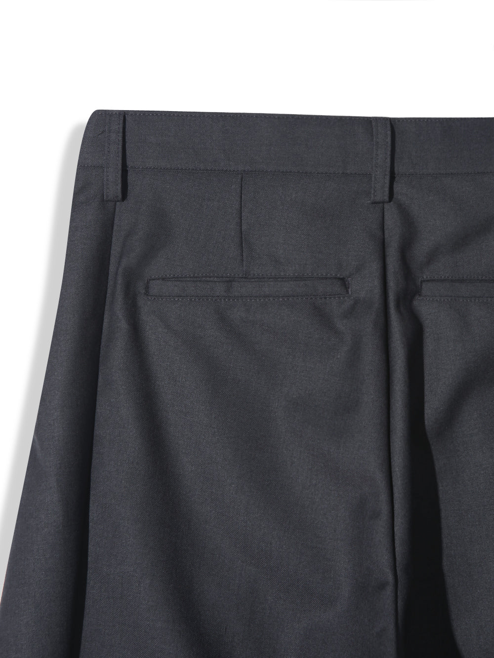 Act double pleat wide leg slacks in Charcoal, front view flat lay full length