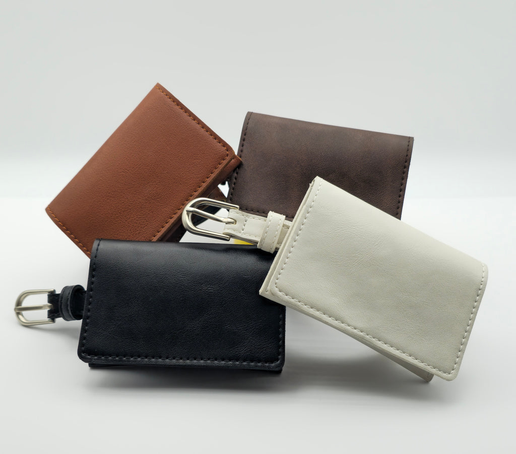 Leatherline Faux Leather Belt Bag Set with Flap Pouch—