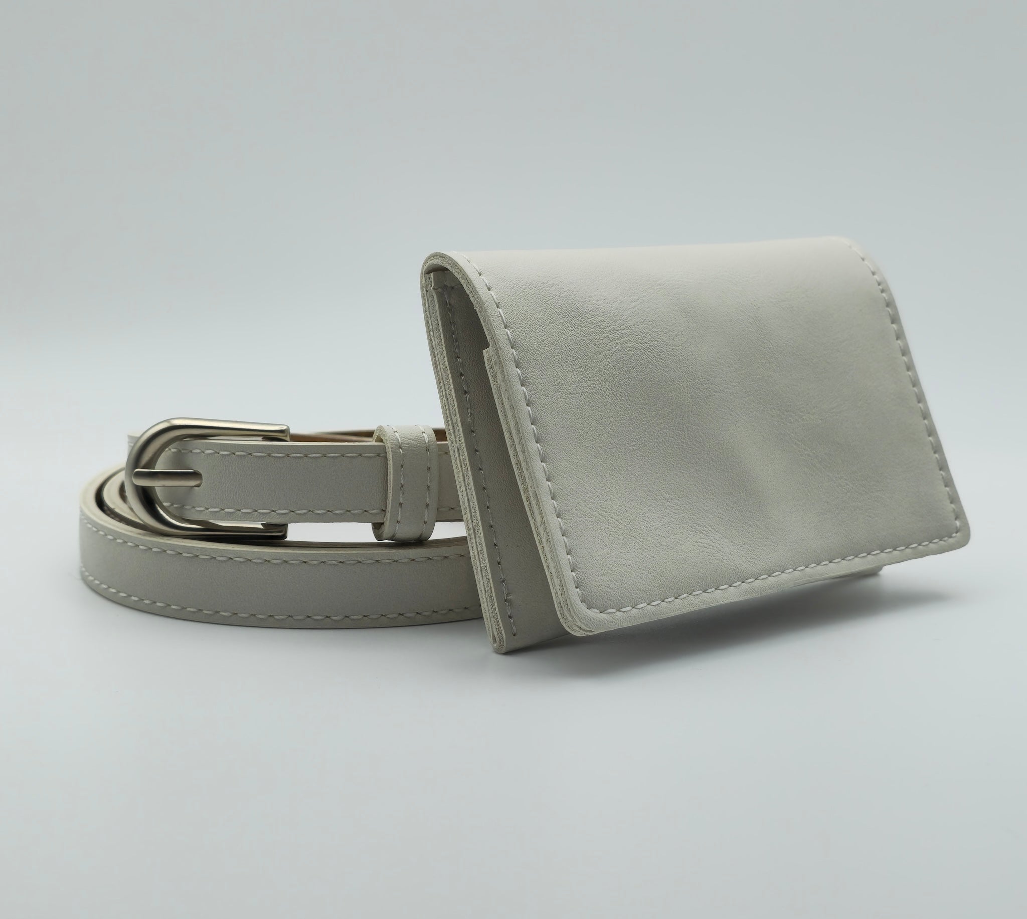 Leatherline Faux Leather Belt Bag Set with Flap Pouch—
