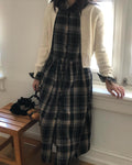 Check Plaid Maxi Shirt Dress