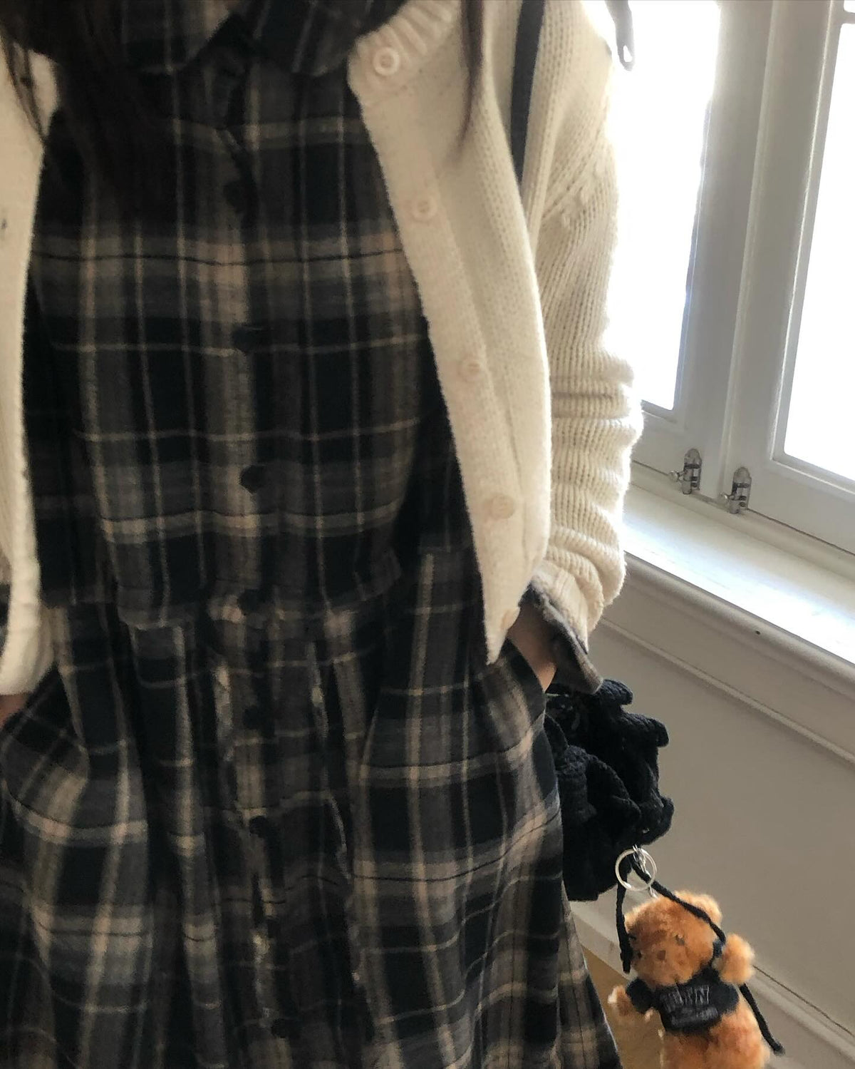 Check Plaid Maxi Shirt Dress