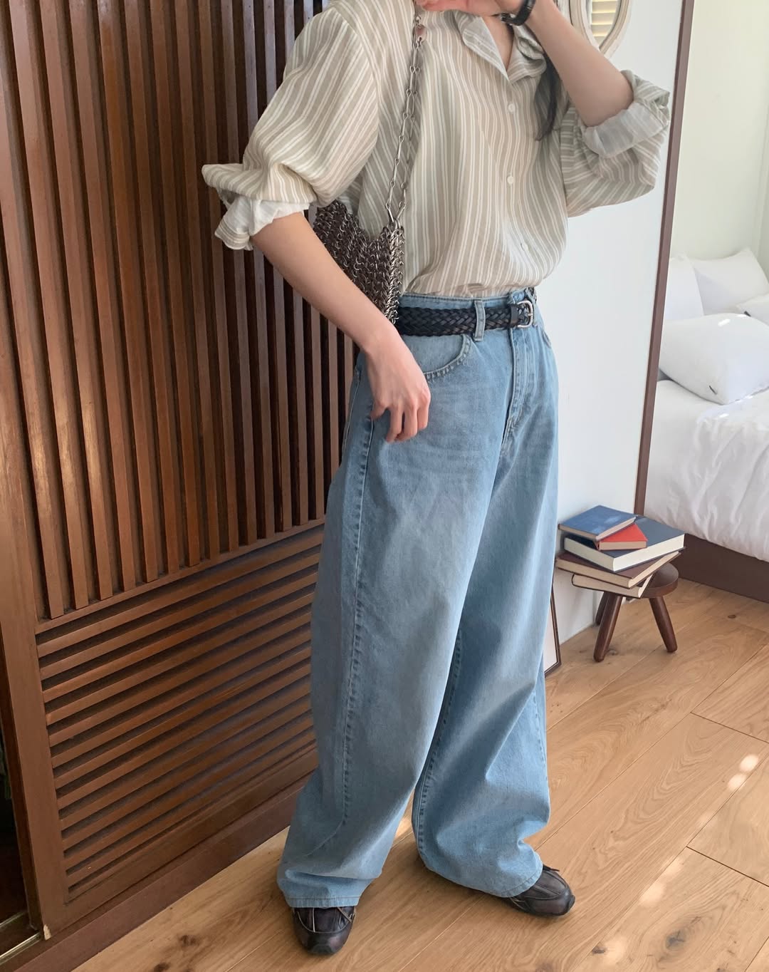 #203 Jeans chiari a gamba larga