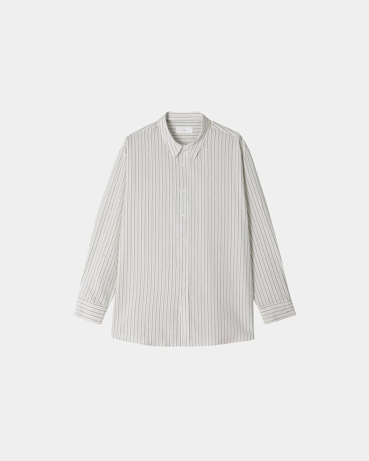 Sky blue men's cotton pinstripe button-up shirt, front view