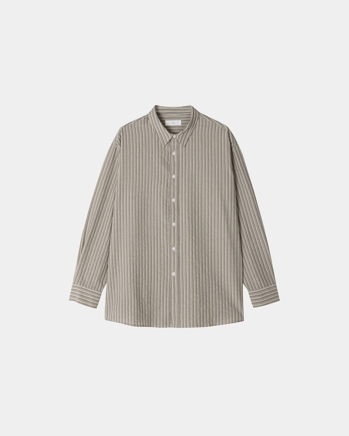Men's cotton pinstripe shirts in Ivory, Sky Blue, Beige, and Black