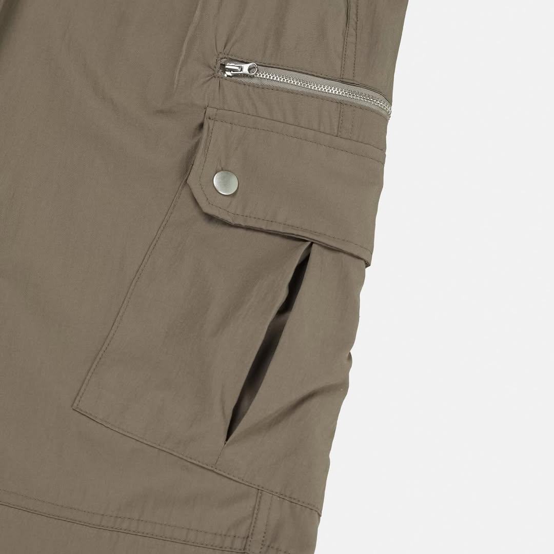 I'll Stage Nylon Cargo Wide Pants — Lightweight Drawstring