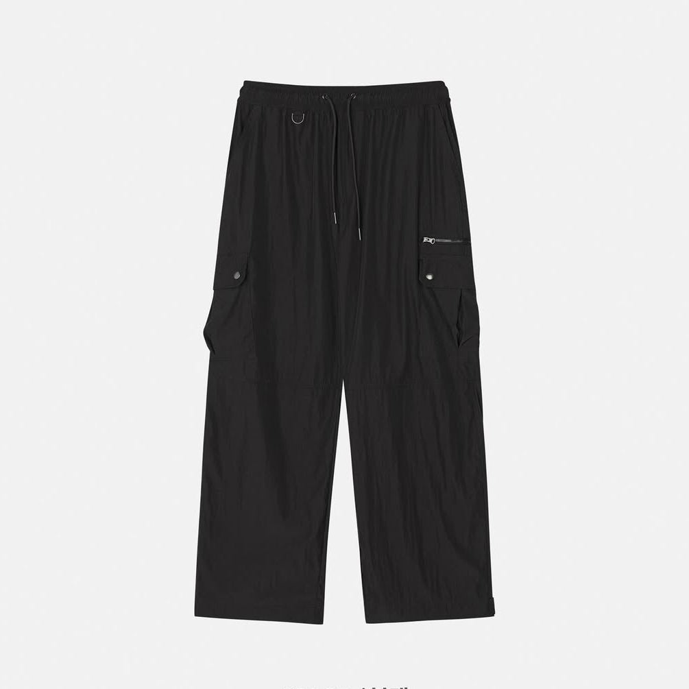 I'll Stage Nylon Cargo Wide Pants — Lightweight Drawstring