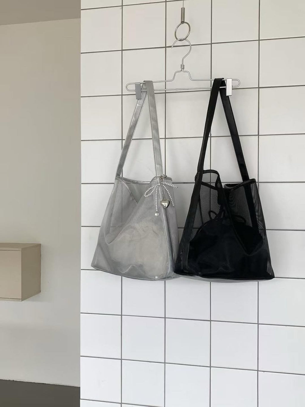 Melo Mesh Shoulder Bag with Pouch
