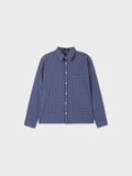 Camicia a maniche lunghe a quadri semi-corta