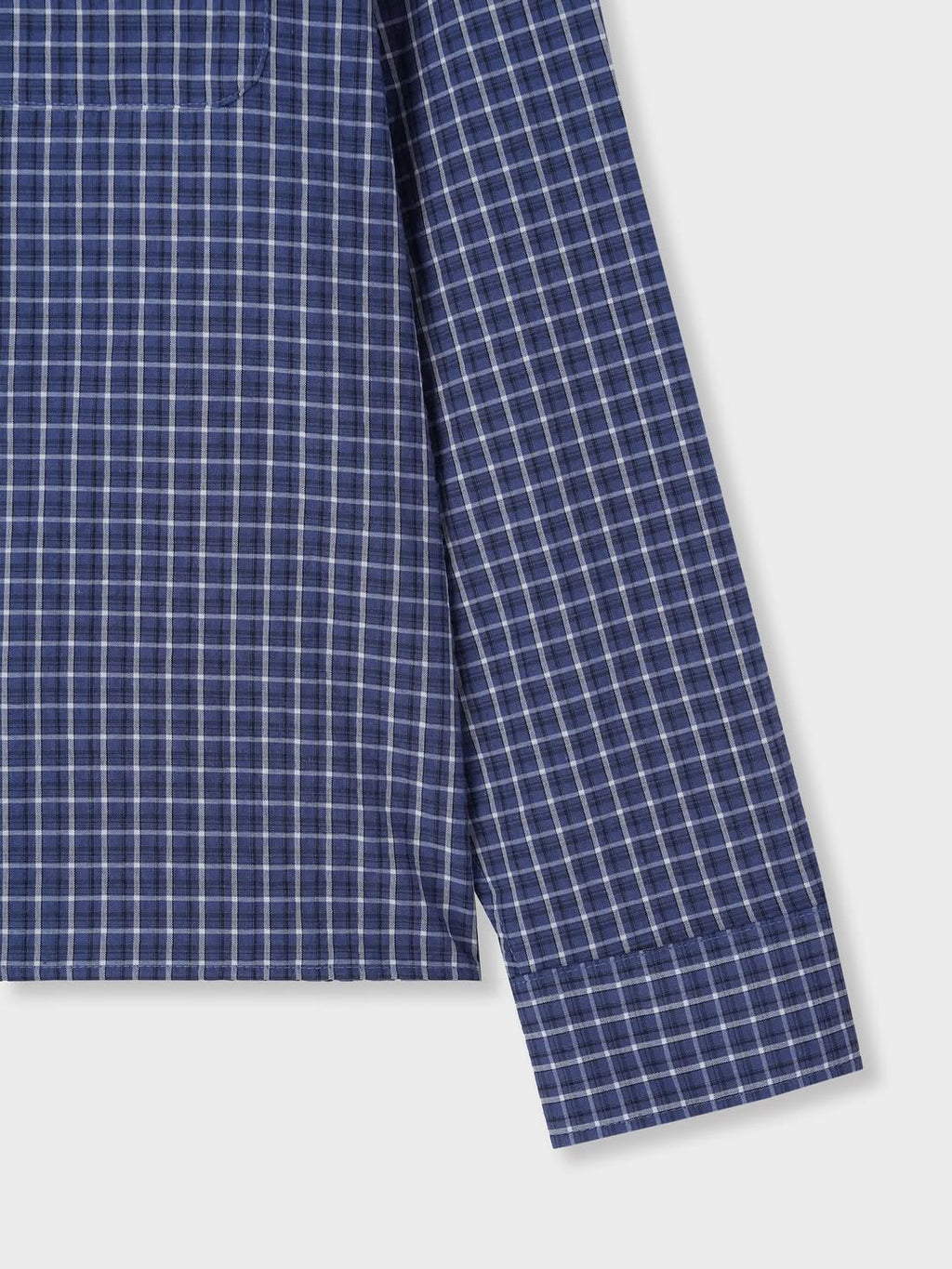 Camicia a maniche lunghe a quadri semi-corta