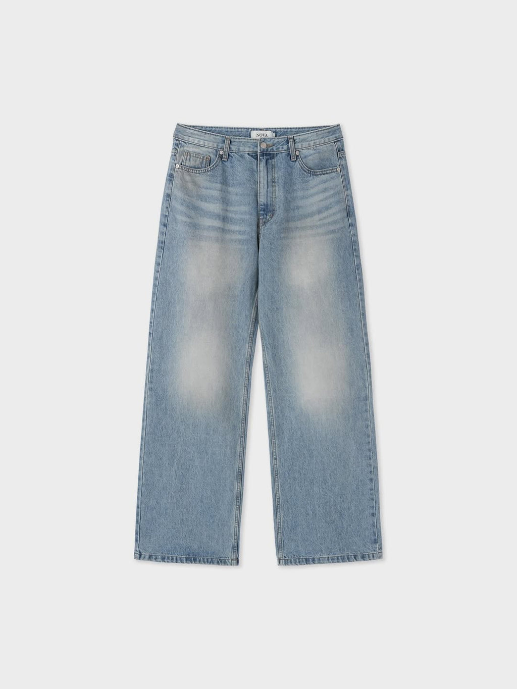 Pantalon en jean droit délavé