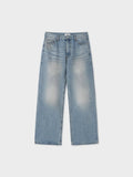 Pantalon en jean droit délavé