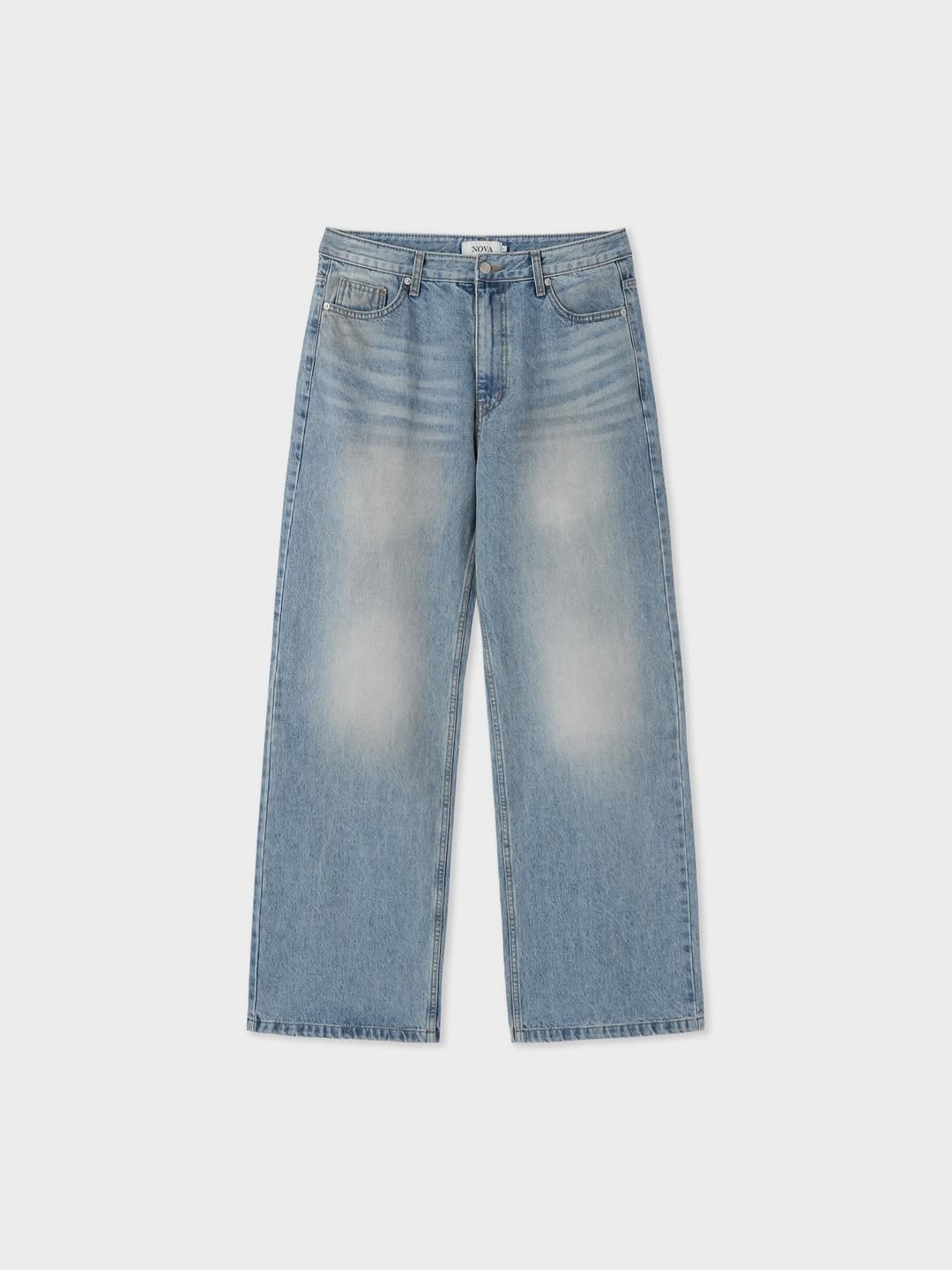 Jeans dritti effetto délavé
