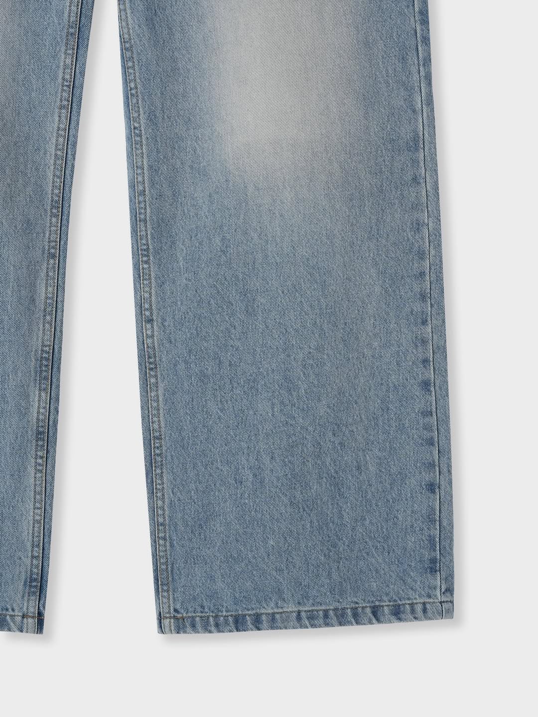 Jeans dritti effetto délavé