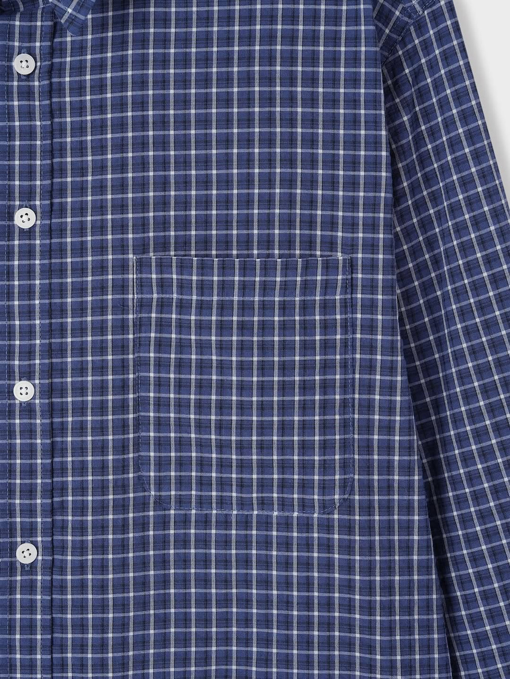 Camicia a maniche lunghe a quadri semi-corta
