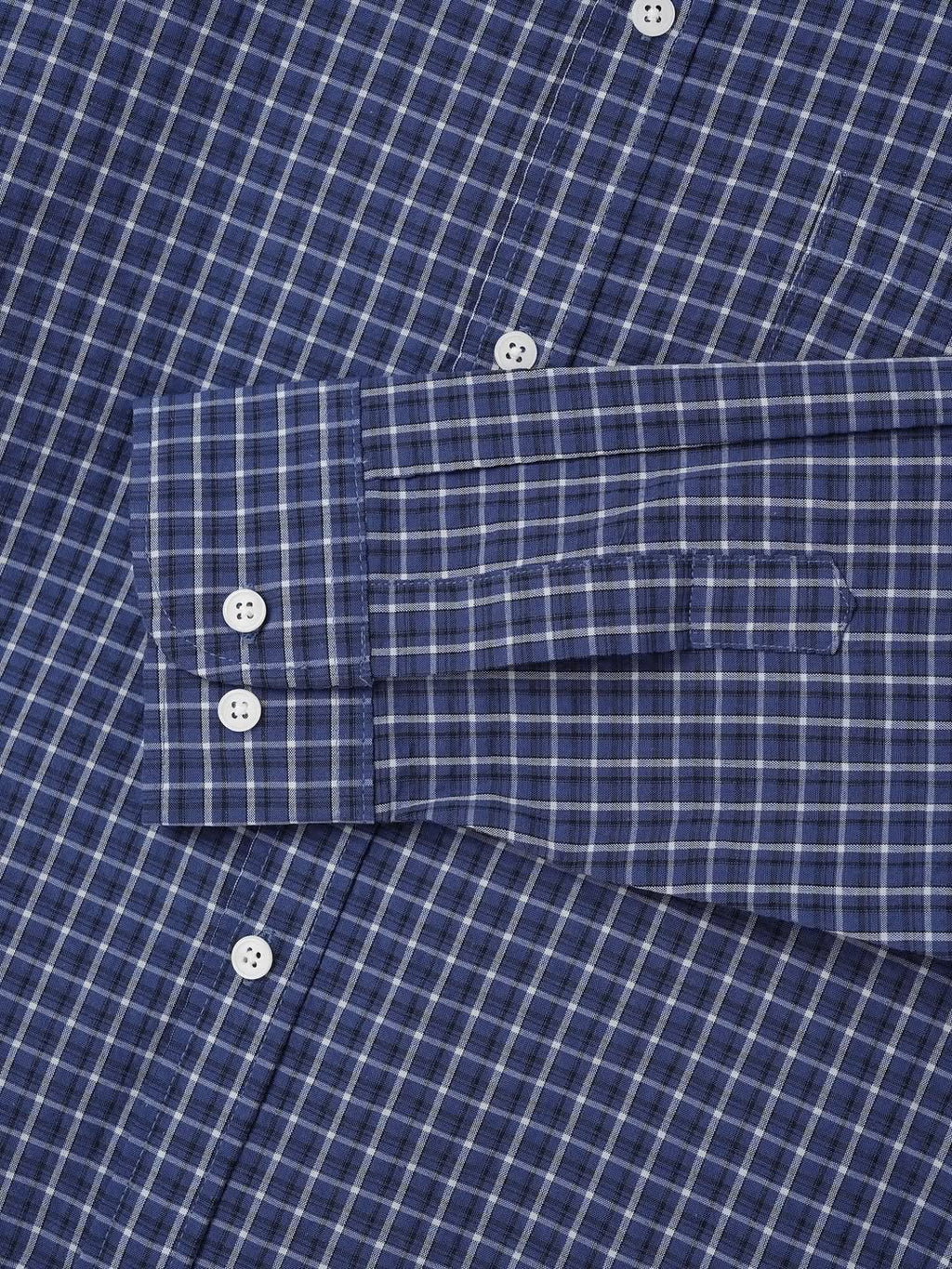 Camicia a maniche lunghe a quadri semi-corta