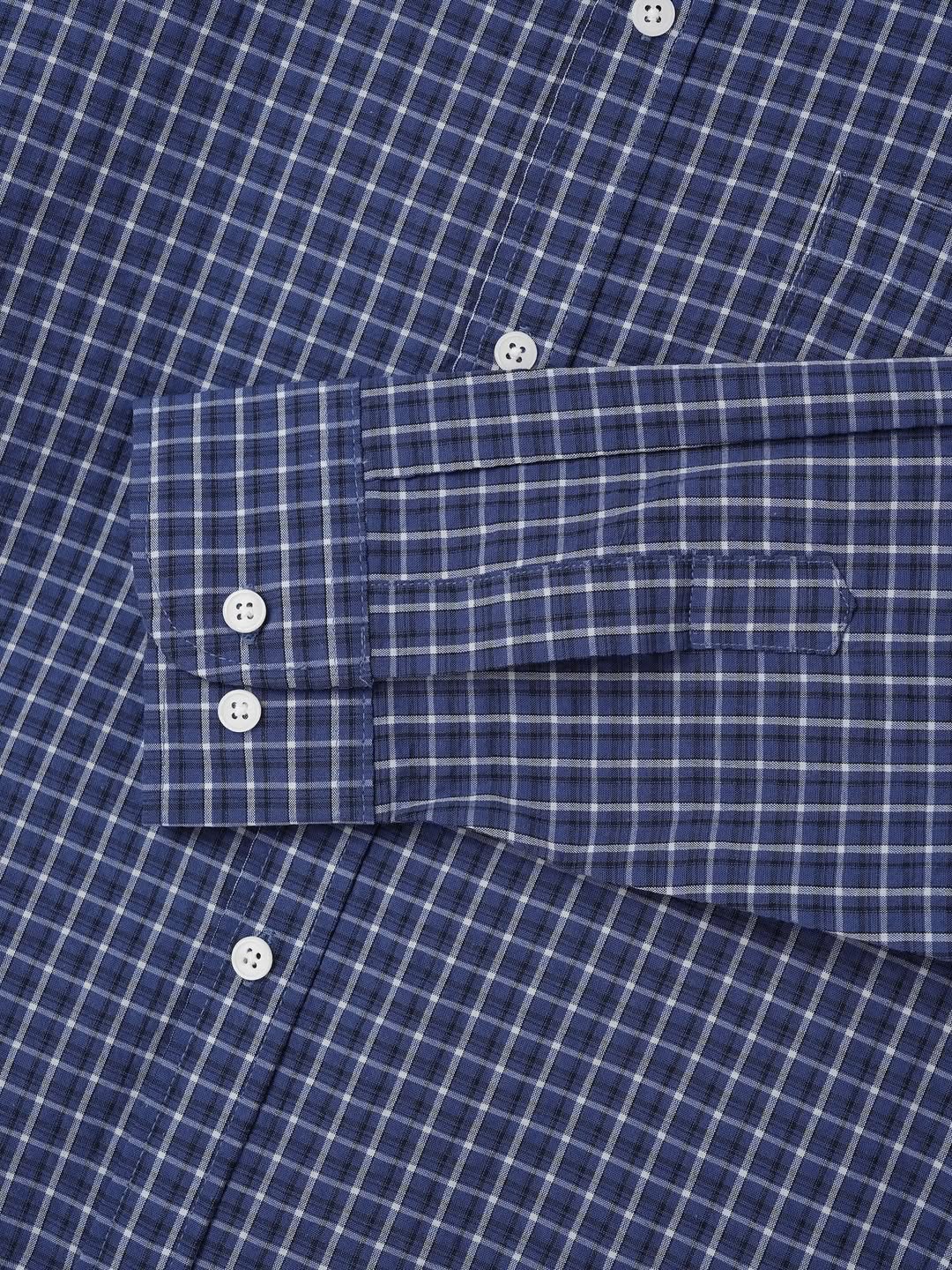 Camicia a maniche lunghe a quadri semi-corta
