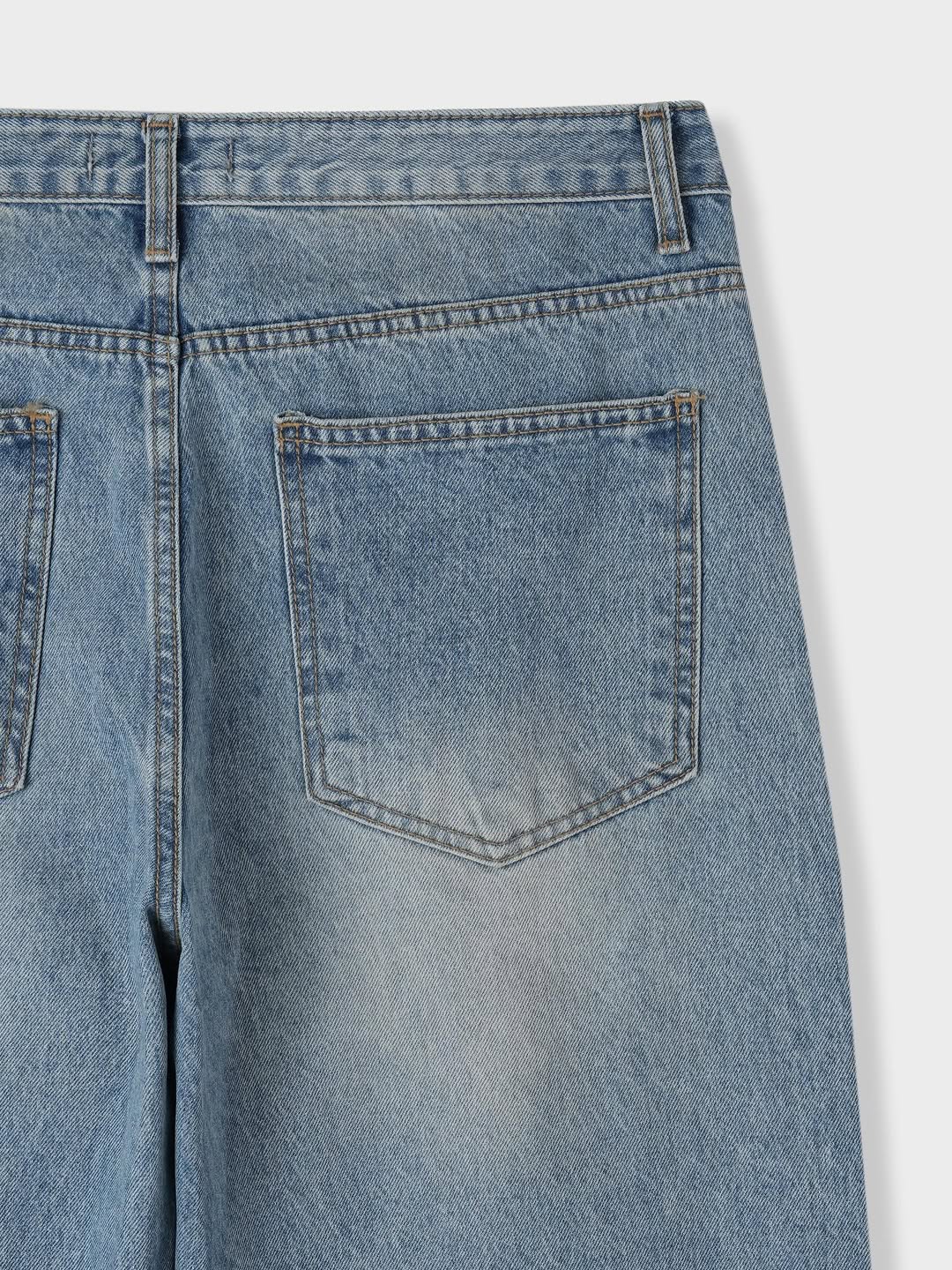 Jeans dritti effetto délavé