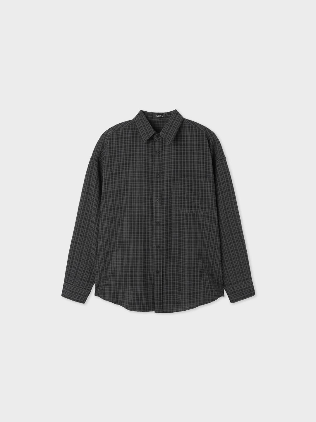 Camicia a maniche lunghe oversize con motivo a rilievo