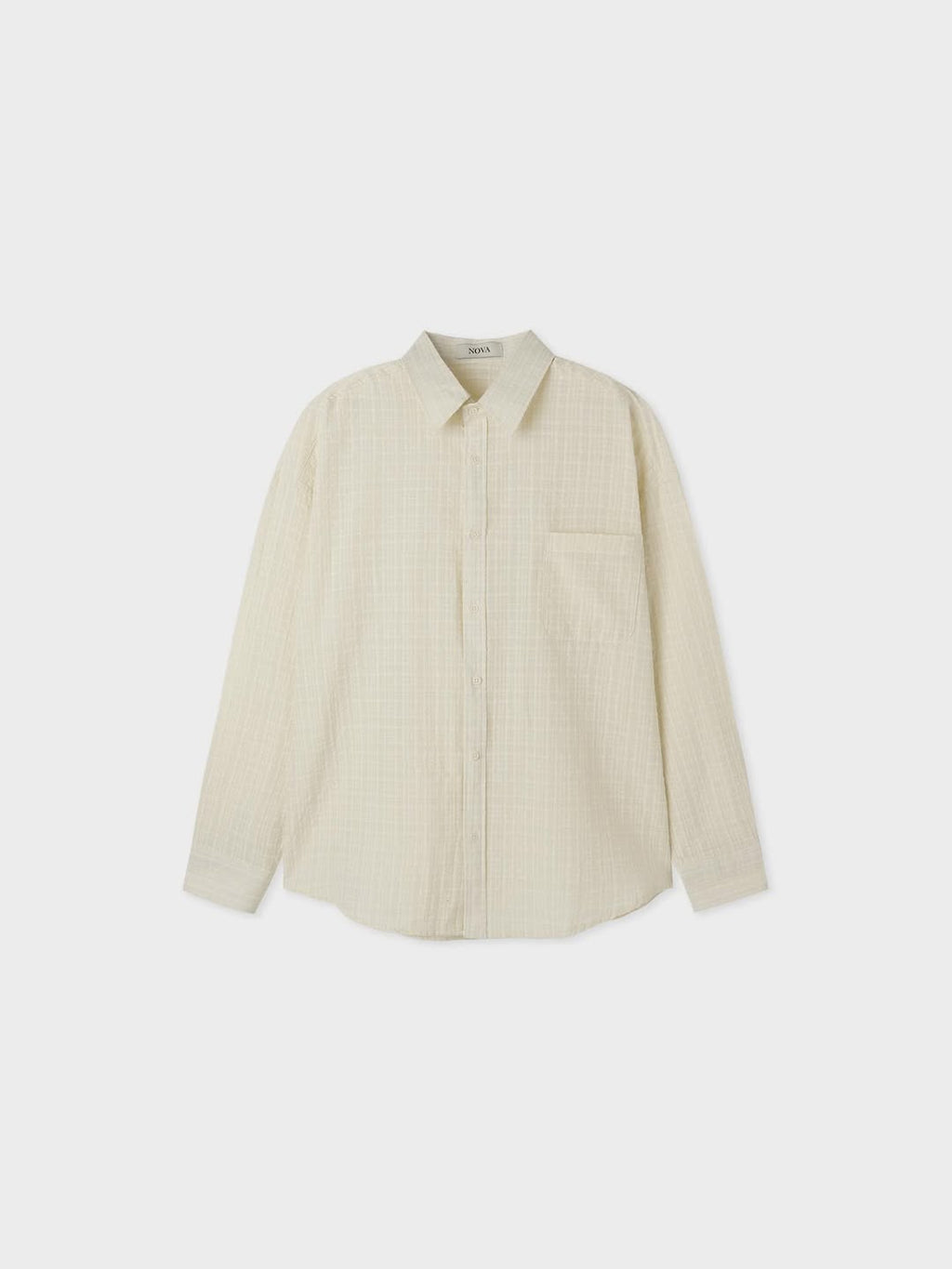 Camicia a maniche lunghe oversize con motivo a rilievo