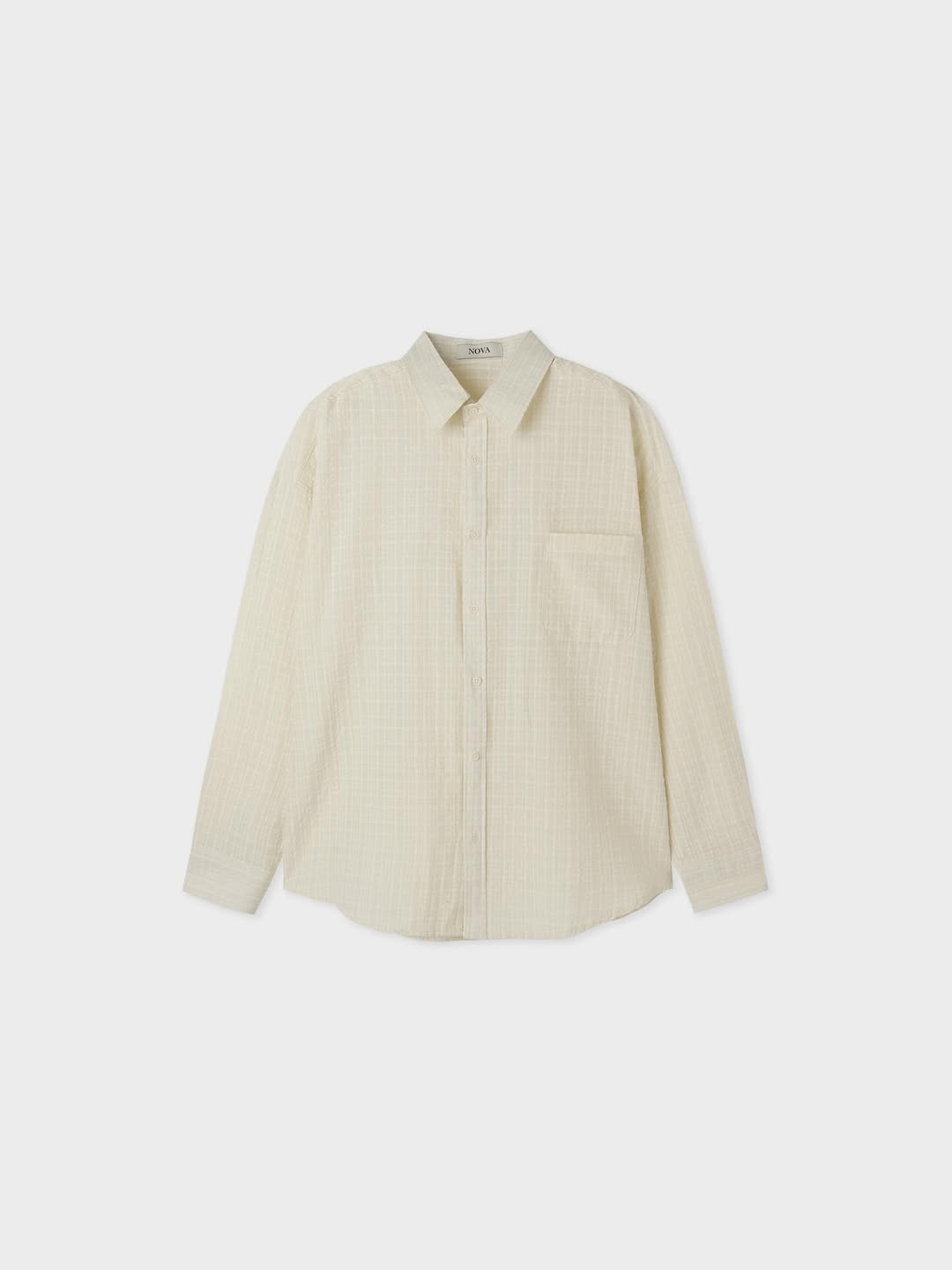 Camicia a maniche lunghe oversize con motivo a rilievo