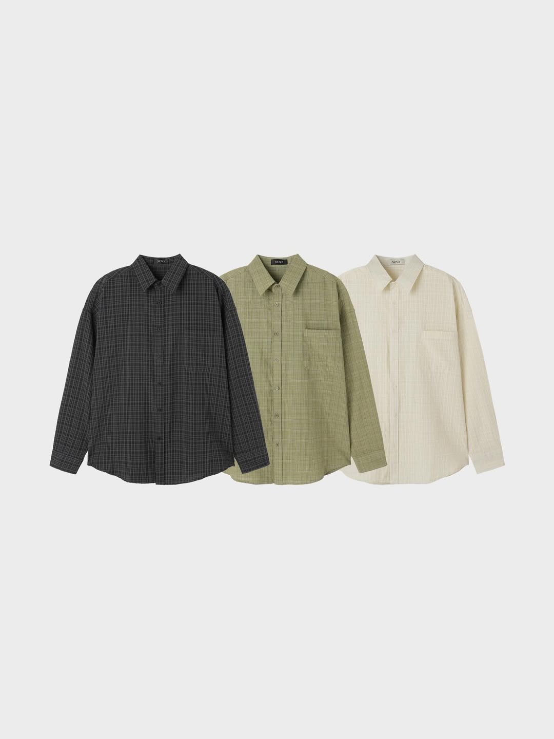 Camicia a maniche lunghe oversize con motivo a rilievo