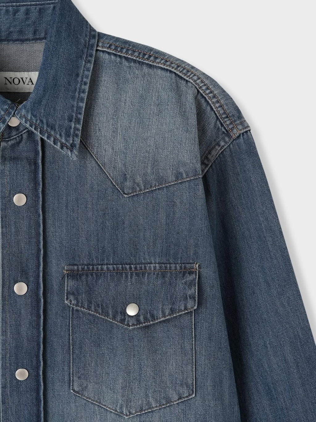 Camicia di jeans lavato modello western