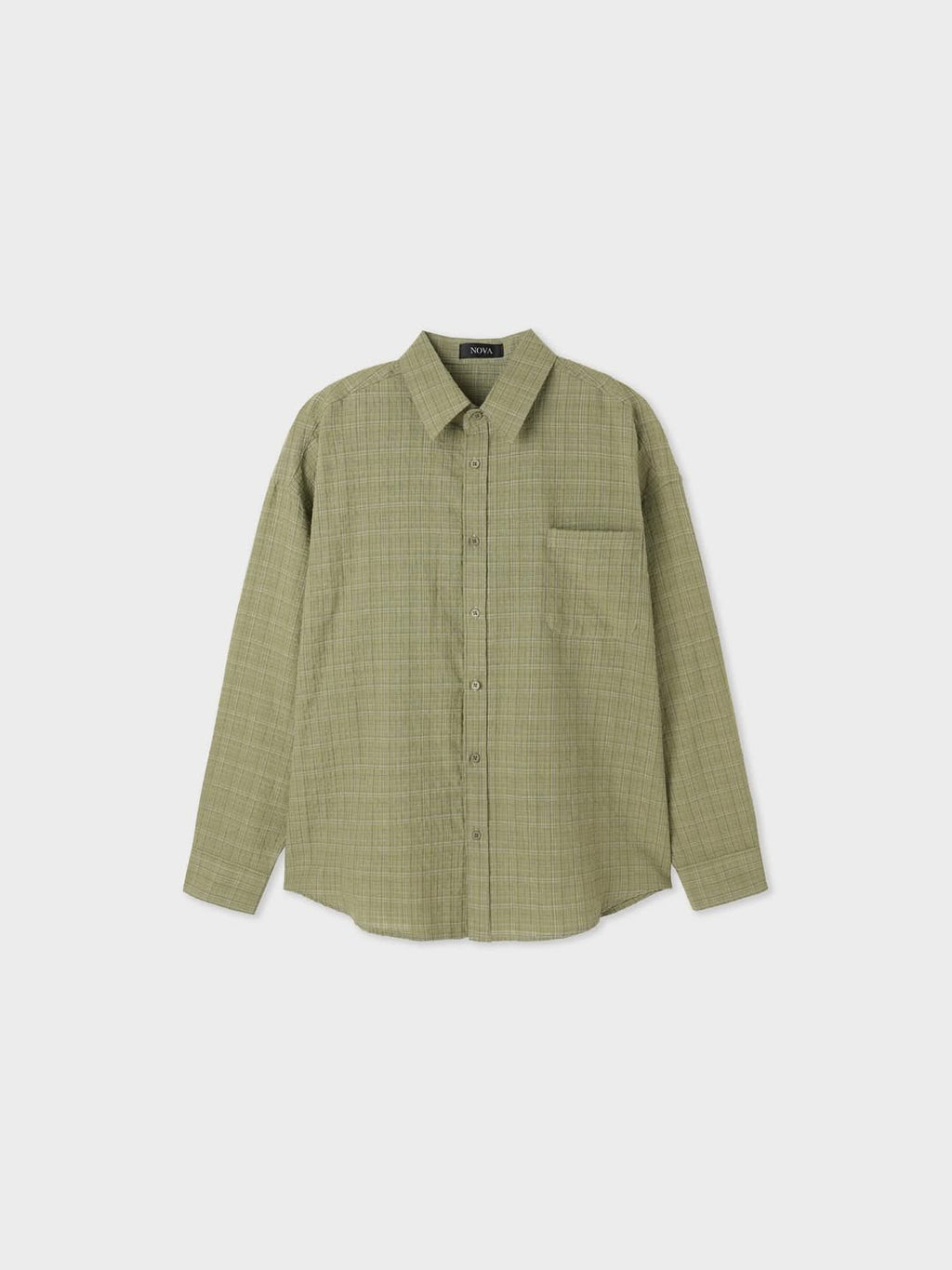 Camicia a maniche lunghe oversize con motivo a rilievo