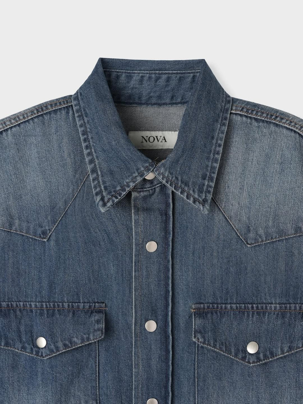Camicia di jeans lavato modello western