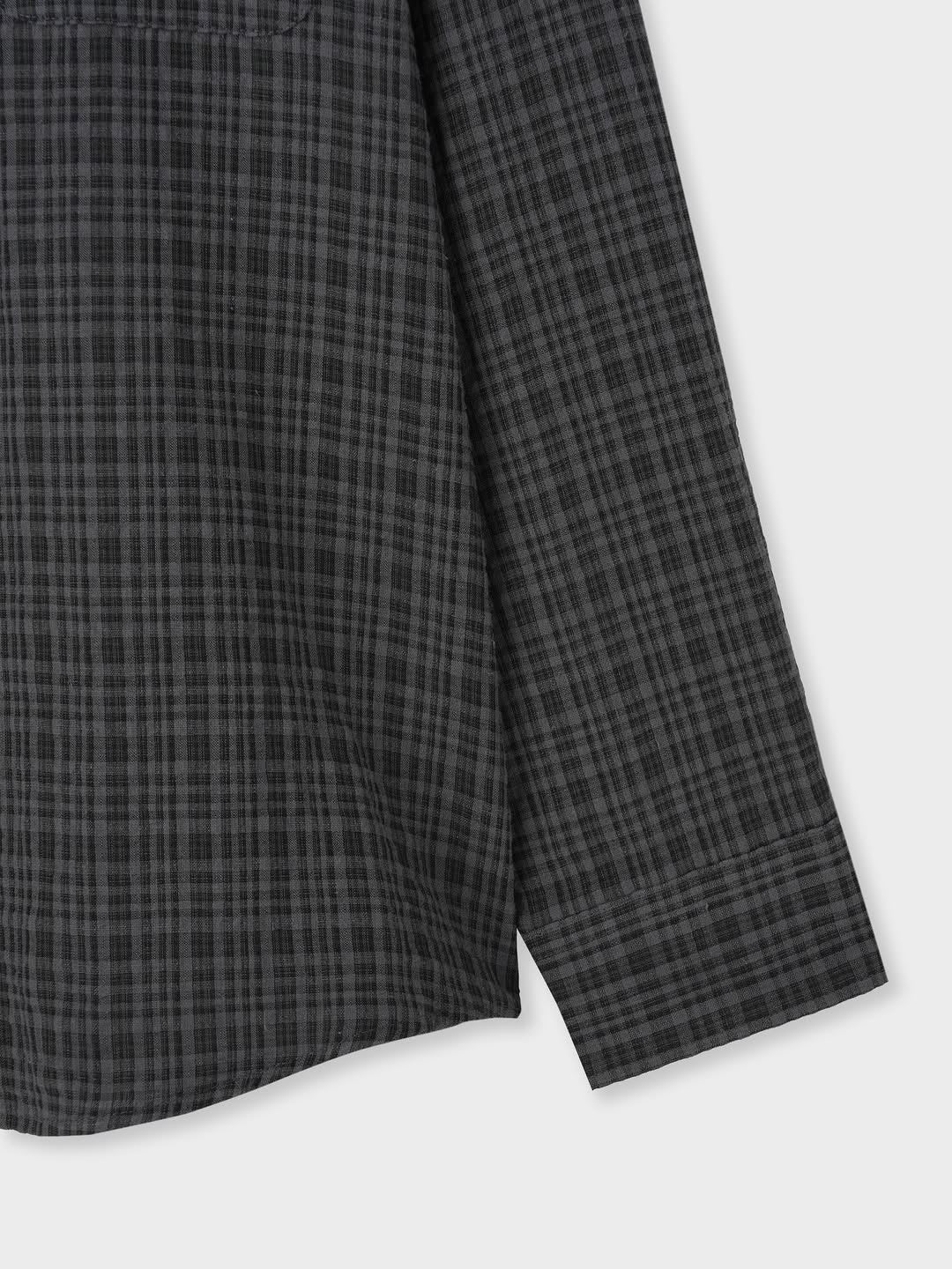 Camicia a maniche lunghe oversize con motivo a rilievo