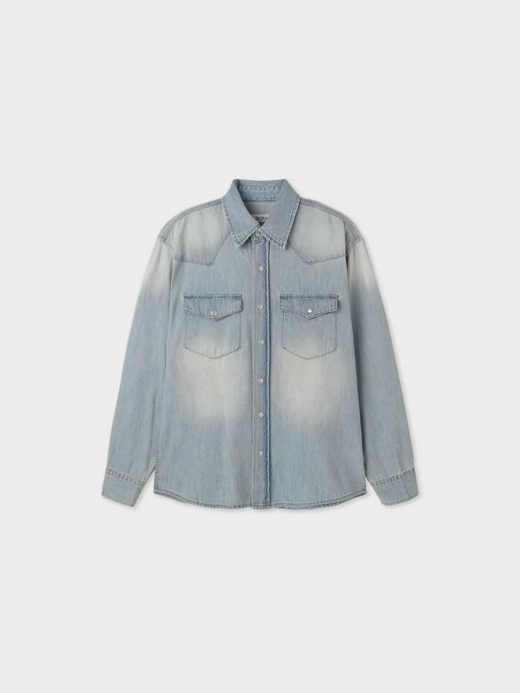 Camicia di jeans lavato modello western