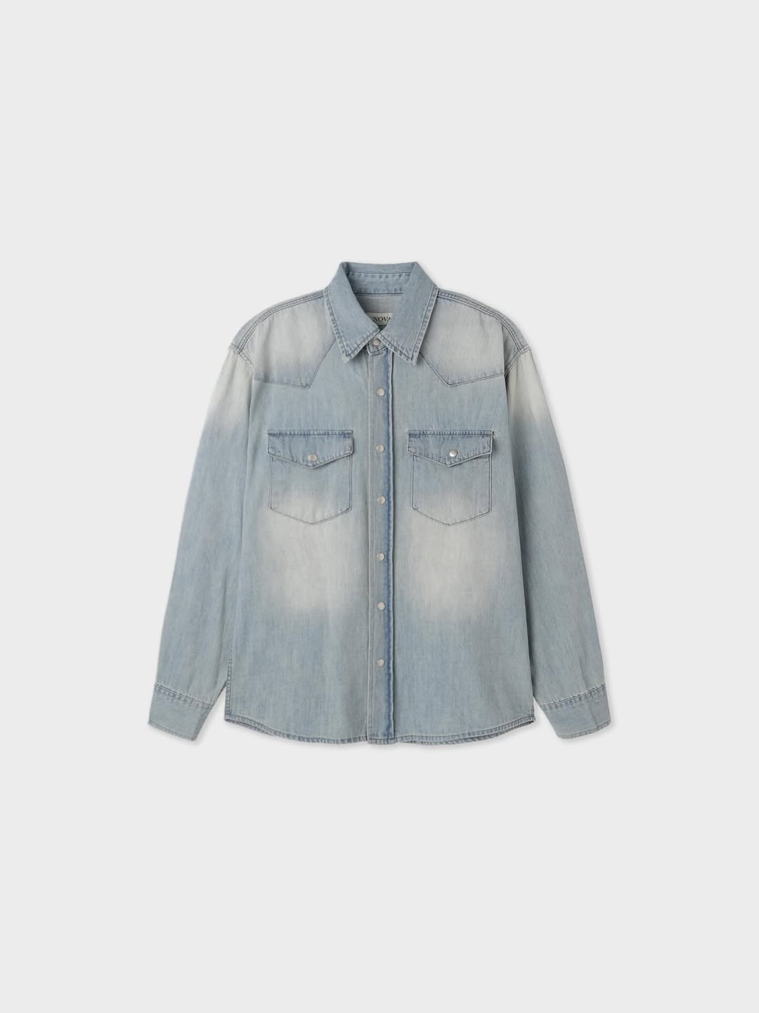 Camicia di jeans lavato modello western