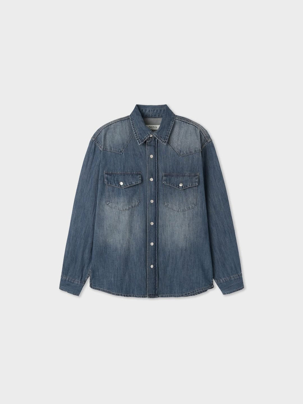 Camicia di jeans lavato modello western