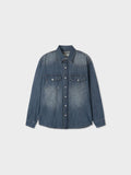 Camicia di jeans lavato modello western