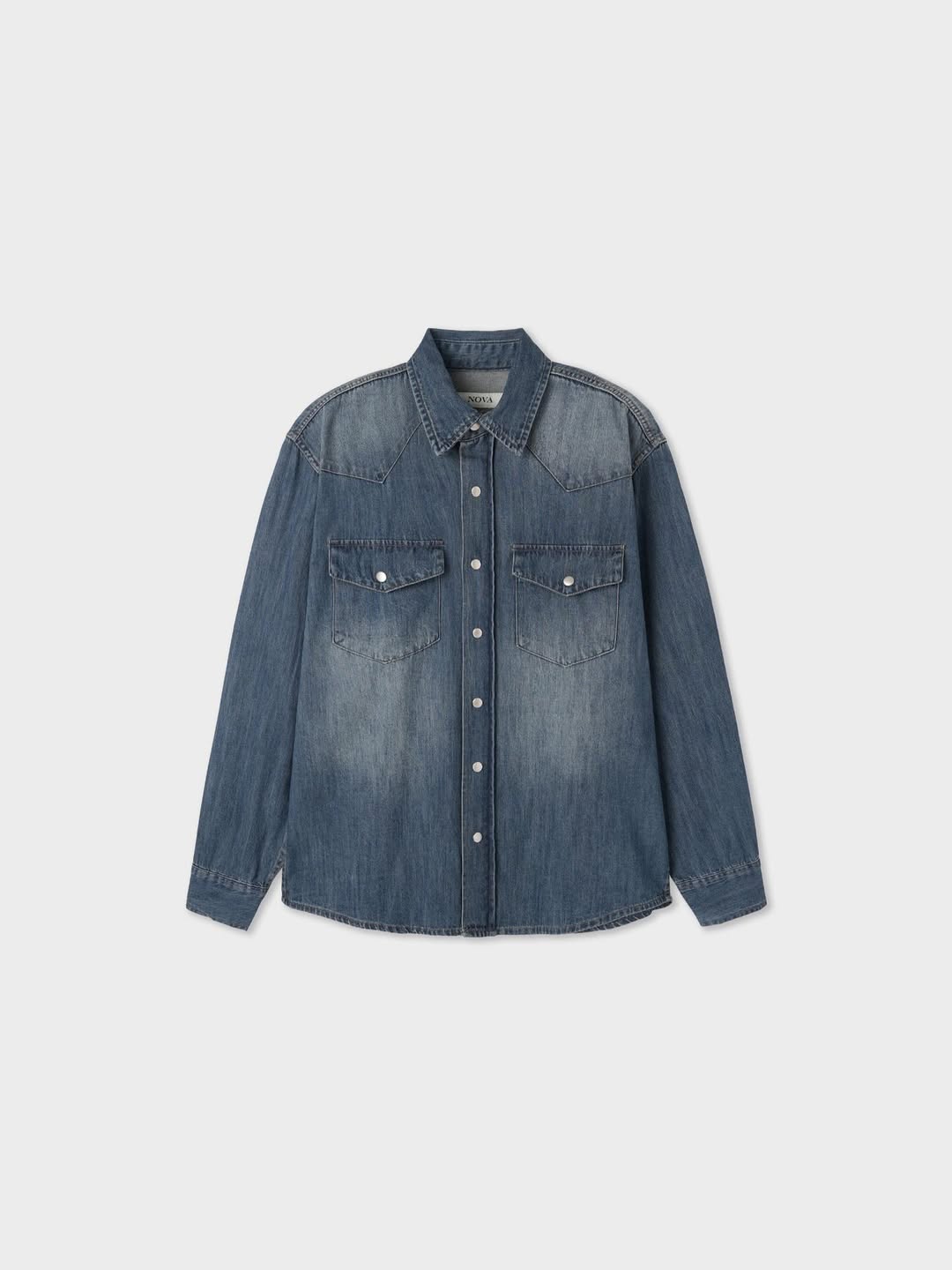 Camicia di jeans lavato modello western