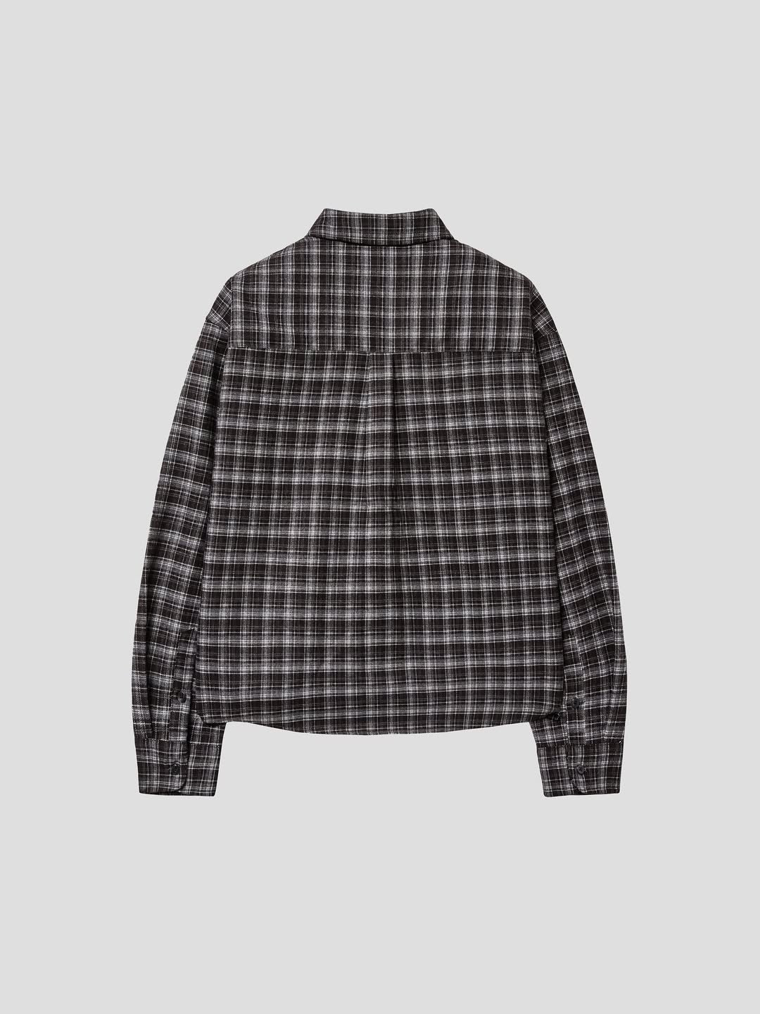 Giubbotto camicia check semi-cropped