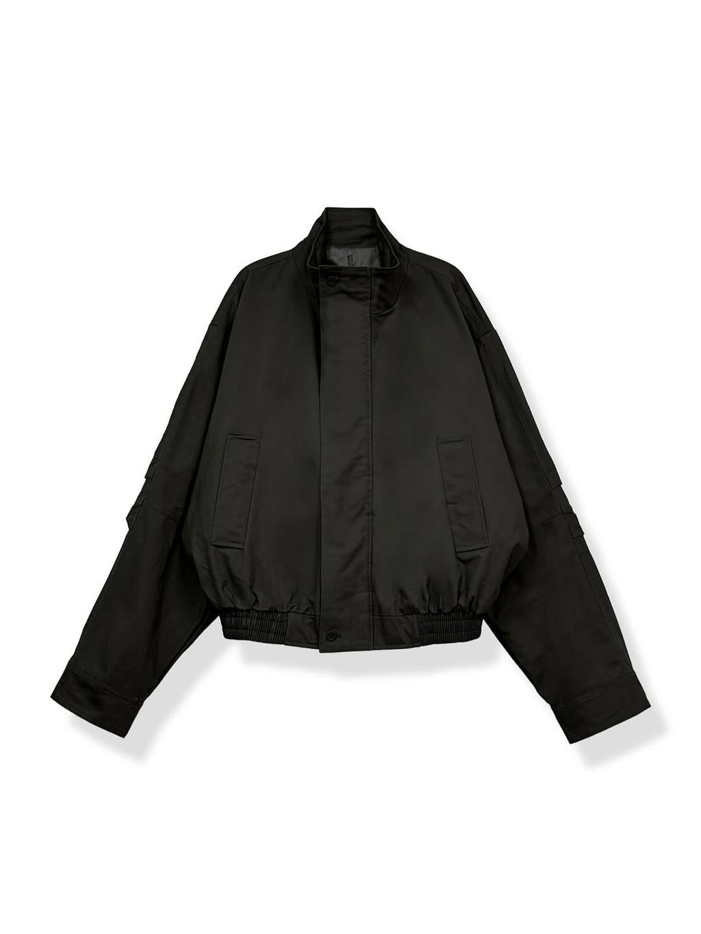 Blouson in twill di cotone con zip e collo alto
