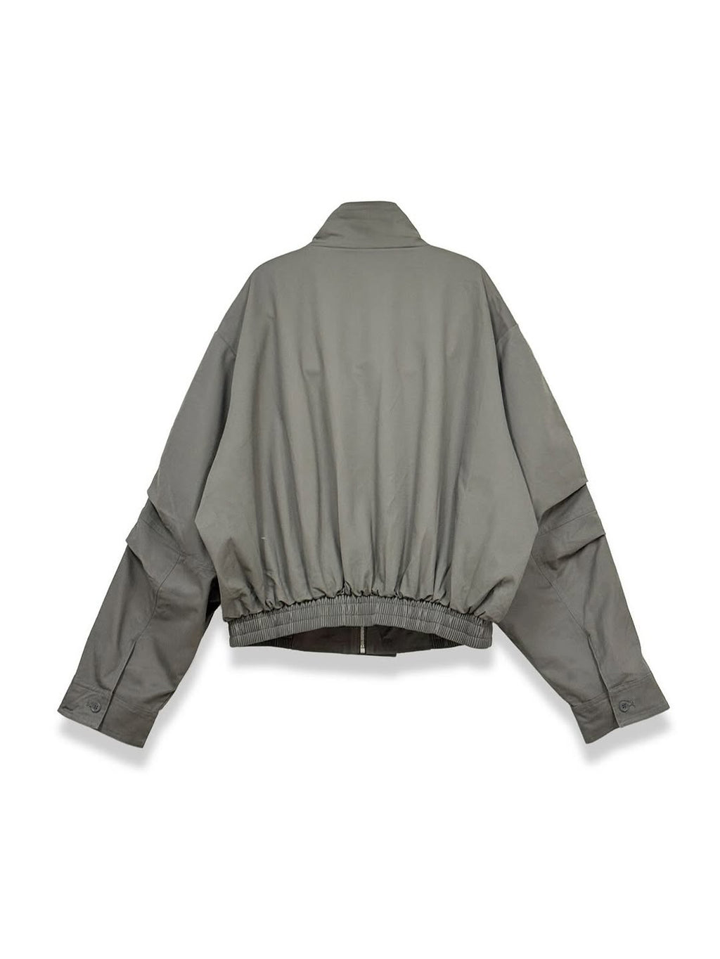 Blouson in twill di cotone con zip e collo alto
