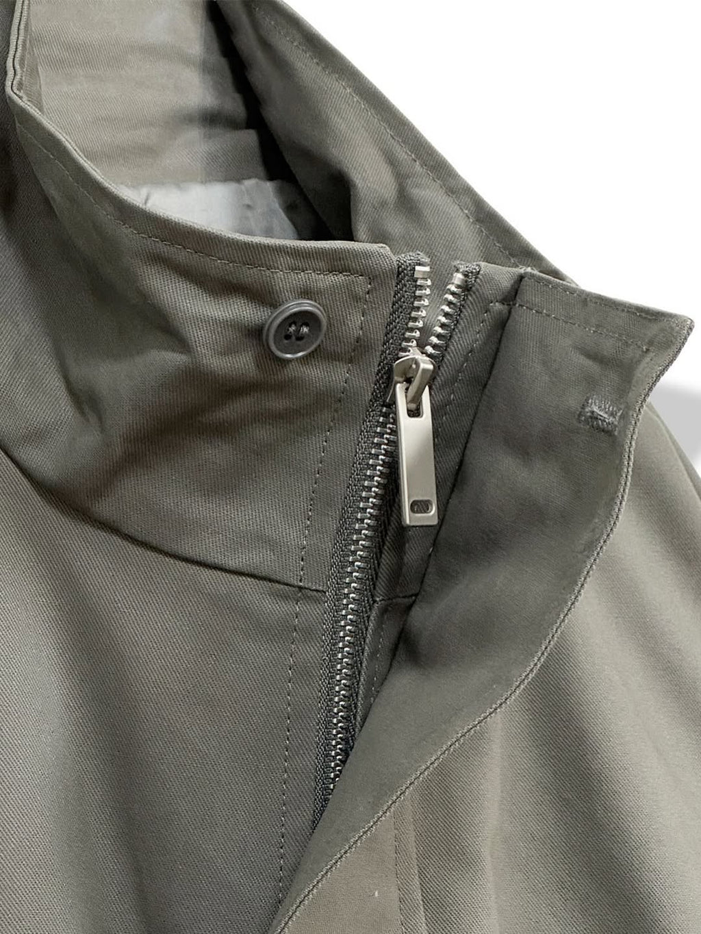 Blouson in twill di cotone con zip e collo alto