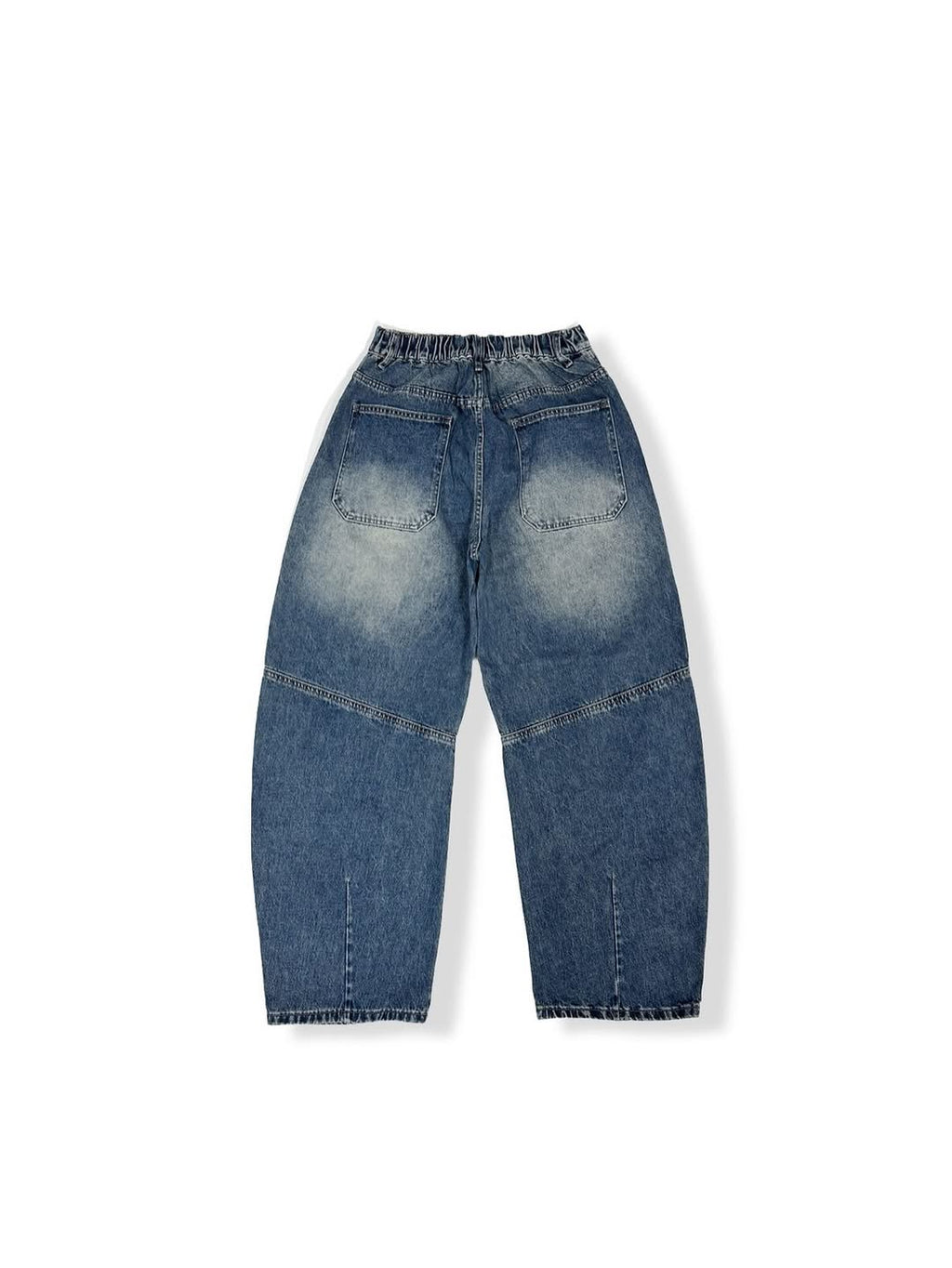 Pantaloni Larghi in Denim Carpenter con Strappi Consistenti