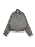 Blouson in twill di cotone con zip e collo alto