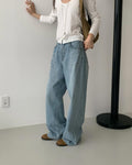 #203 Jeans chiari a gamba larga